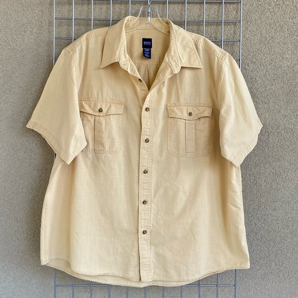 Men's Cotton Short Sleeves Button Up Summer Shirt